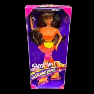 Vintage NEW 1991 Barbie Rollerblade Teresa Doll Mattel #2216 Skates Brunette